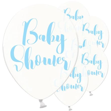 Ballonnen Babyshower Blauw Clear - 6 stuks
