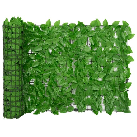 vidaXL Balkonscherm met groene bladeren 600x75 cm