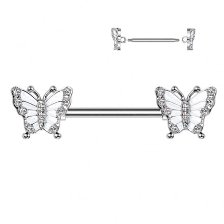 Piercing vlinder detail 1.6x14 - zilver - LMPiercings