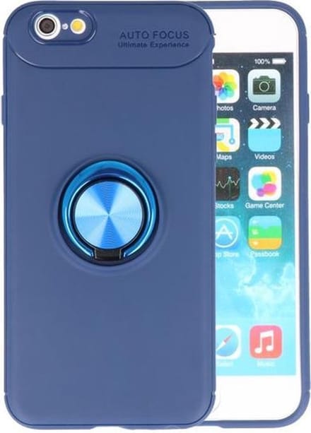 Navy Zacht TPU met Ringhouder hoesje voor Apple iPhone 6 / 6s