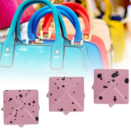 200 Stuks Piramide Stud Kleding Tas Decoratief Accessoire Metalen Piramide Klinknagels 10mm Roze Basis en Zwart blue