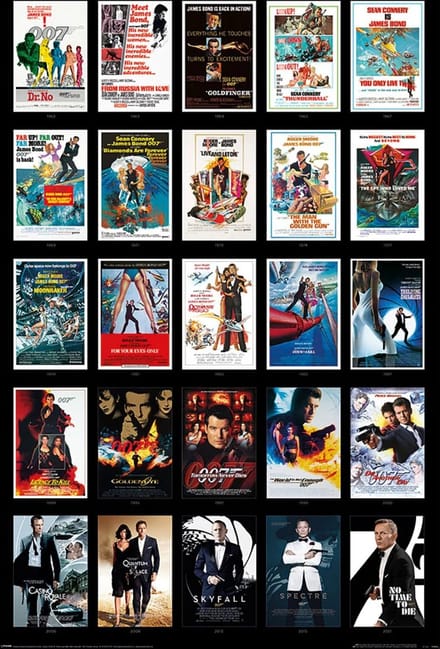 Poster James Bond - 25 Films 61x91,5cm