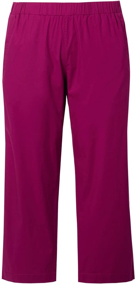 Ulla Popken - Dames - 7/8-chinobroek Ruby elastische tailleband wijde - Magnoliarood - Maat 60