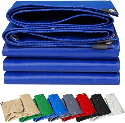 Waterdicht Afdekzeil - Dekzeil Ogen - Bescherming Buiten - Scheurvast PVC - 200 x 300 cm - Blauw