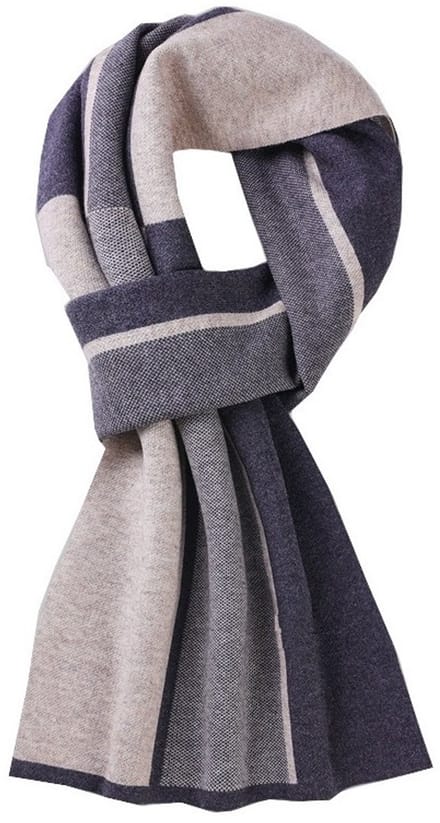 Woolblend Sjaal Heren – Herensjaal – Black & Beige