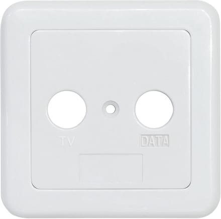 Socket Cover - Multimedia Plate - Afwerking Stopcontact - Two-Piece Design - 75 x 75 mm - Wit