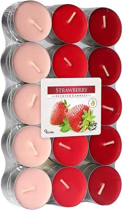 Bispol Geparfumeerde Waxinelichtjes - Aardbei - Set-30