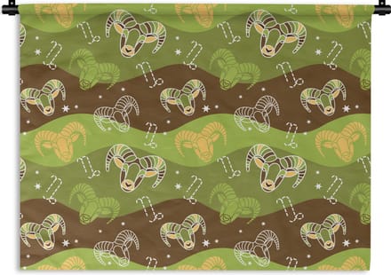 Wandkleed - Wanddoek - Steenbok - Design - Astrologie - 150x112 cm - Wandtapijt