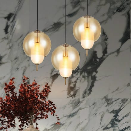 Viokef LED hanglamp Adol, rookgrijs, Ø 25 cm, glas