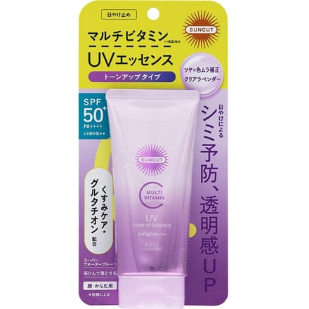 Kose - Suncut R Multi Vitamin UV Tone Up Essence Clear Lavender SPF50+ PA++++ 80g