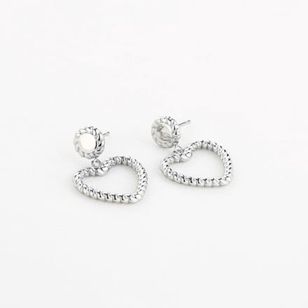 Bijoutheek Oorknoppen Hart Gedraaid Small Silver