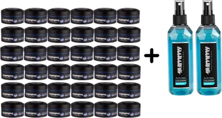 Gummy Styling Wax Hard Finish 150ml Blauw, 36 Stuks