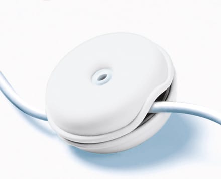 snoer opbergen met Cable Turtle Medium wit - Set van 2 stuks - Cleverline - Ø 6,5 x H 3 cm