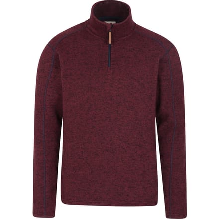 Mountain Warehouse Heren Idris II Half Zip Fleece Top (Donkerrood)