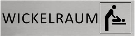 CombiCraft Aluminium Deurbordje "Wickelraum " 165x45mm met tape