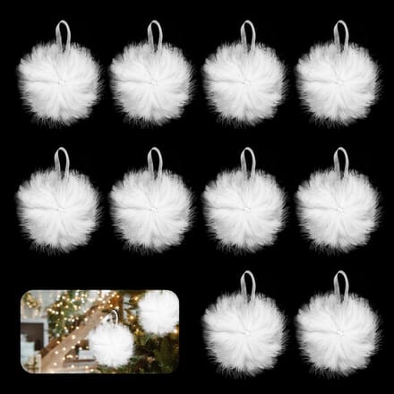 10 Stuks Witte Veer Hangers voor Kerstboomdecoratie, Feestversiering, Bruiloft en Babyshower