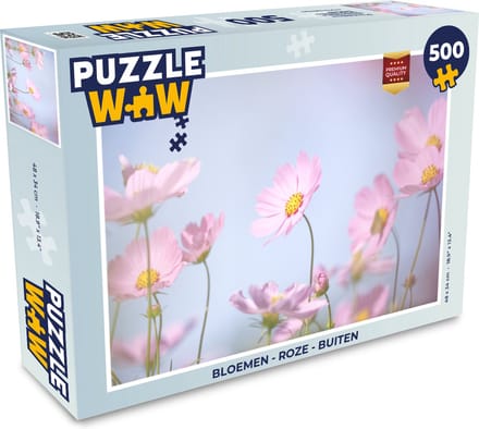 Puzzel Bloemen - Roze - Buiten - Natuur - Legpuzzel - Puzzel 500 stukjes