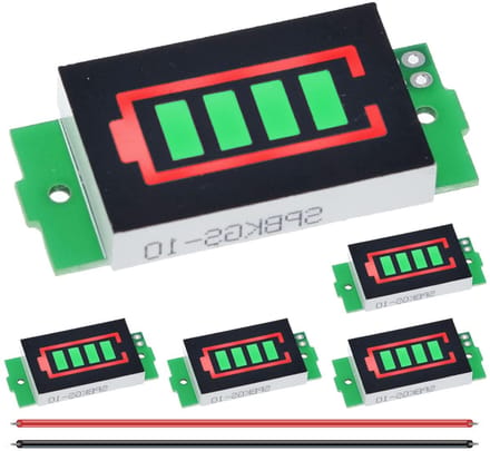 Batterij Capaciteitsindicator - LED Display Module - Batterij Status Tonen - Voor 1-8S Lithium - 5 Stuks - Groen
