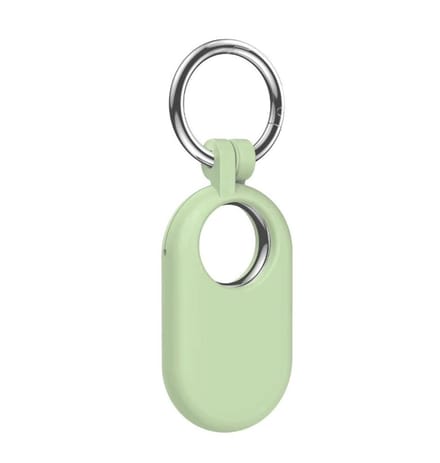 New Age Devi - Beschermhoes geschikt voor Samsung SmartTag 2 - Lichtgroene siliconen sleutelhanger