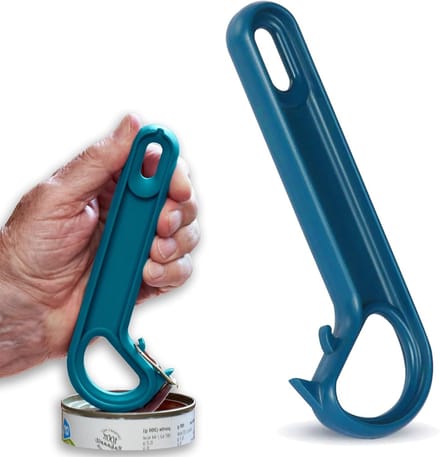 J-vormige blikopener ring pull senioren | ergonomisch | antislip (blauw)