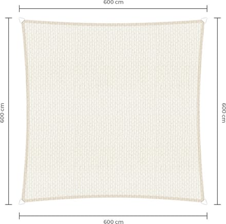 Sunfighters vierkant schaduwdoek - 6 x 6 m - Wit - Waterdoorlatend