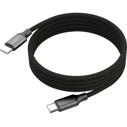 Ansmann 1700-0186 USB-C-kabel USB 2.0 USB-C stekker 1.2 m Zwart Textielmantel