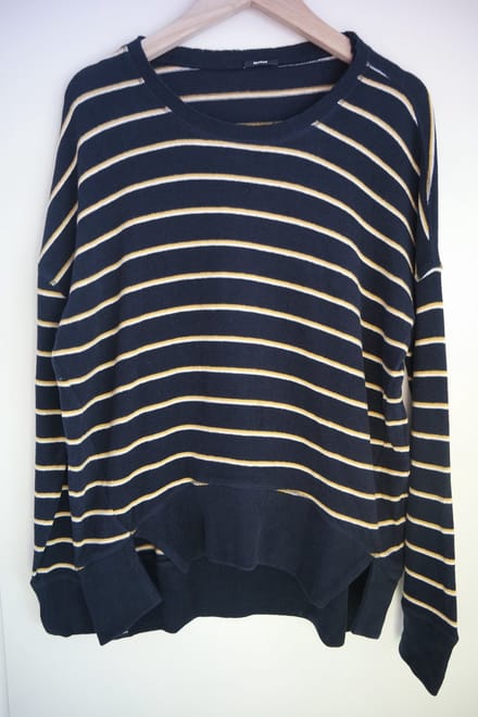 Denham Icicle Sweater - Blauw/ Geel/ Wit Gestreept - Maat M