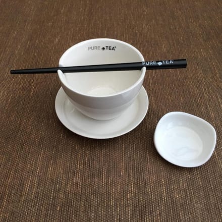 Pure Tea thee kop en schotel set creme/wit - 24-delig