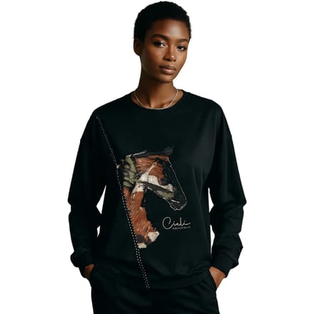 Dames-T-shirt met lange mouwen Cieli Equestrian The Iyanda Horse Head