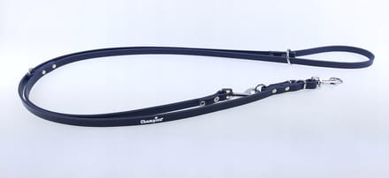 Champion Verstelbare Leren Hondensnoer 2.4m/1.2cm - Marineblauw
