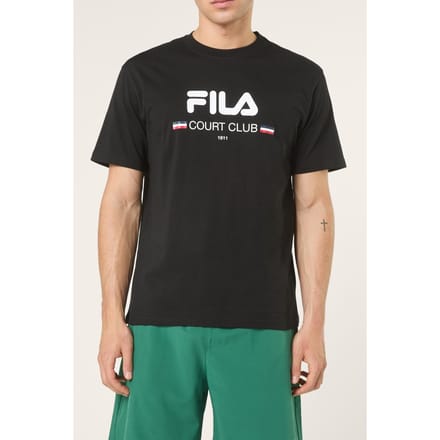 FILA Doccia Relaxed Logo Graphic T-shirt Black Größe: M | Basic T-Shirts Outlet | Herren | Schwarz