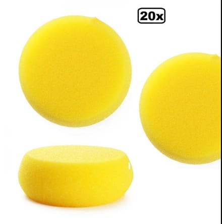 20x Schminkspons geel afgerond dia. 7.5 cm
