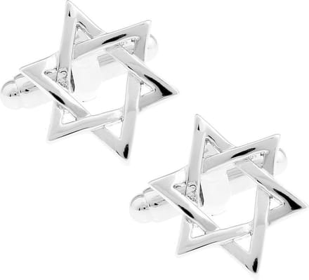 Amanto Manchetknopen Ata - 316L Staal - Davidster - 18x15mm