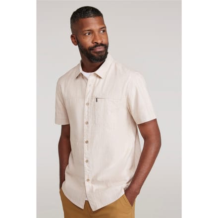 Mountain Warehouse Heren Kokosnoot Slub Overhemd met Korte Mouwen (Beige)