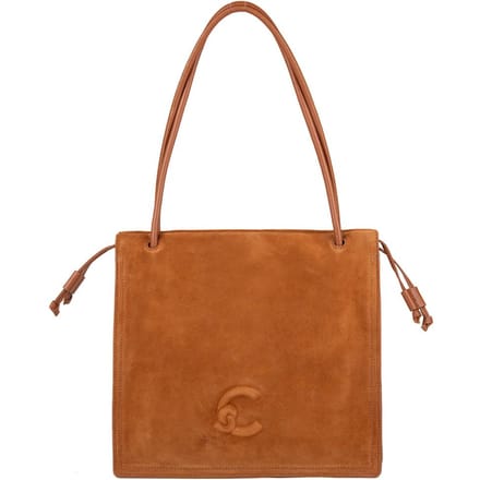 COCCINELLE Leren schoudertas Dulse Suede Handbag Cognac / Cognac Lichtbruin