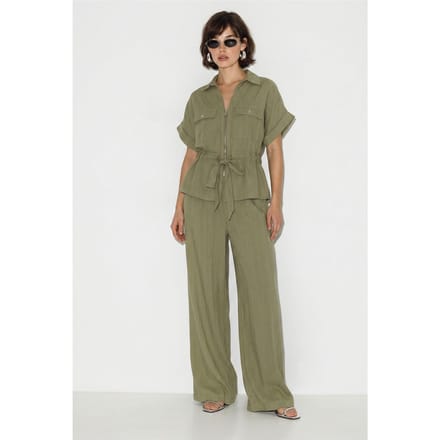 Katoenen Vest en Wagenwijd Broek Set