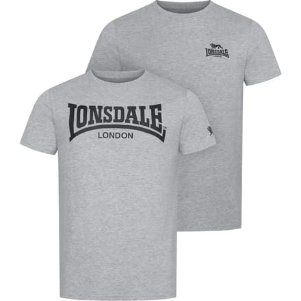 Lonsdale Piddinghoe T-Shirt Normale Passform Doppelpack Marl Grey/Black-XXL