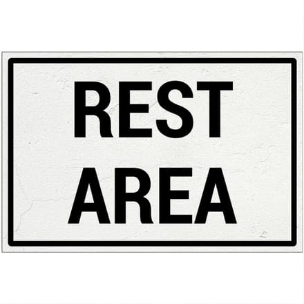 Rest area bord | Forex Re materiaal | 18 x 12 cm