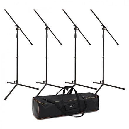 4 Boomarm Microfoonstatieven met Draagtas van Gear4music
