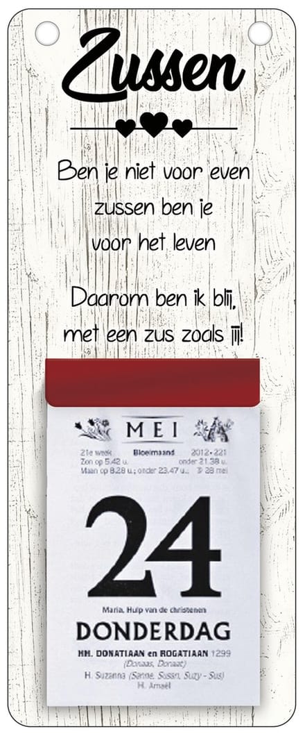 Scheurkalender 2027: Zussen ben je niet voor even... | Kalender