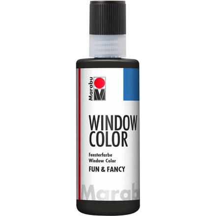 Sticker- en glasverf zwart op waterbasis 80ml - Fun & Fancy