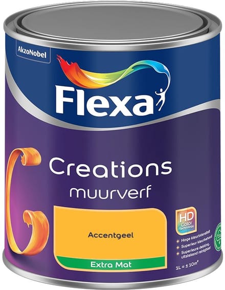 Flexa - Creations Muurverf Extra Mat - Accentgeel - Mengverf - 1 L