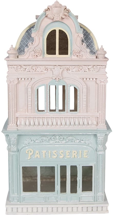 Clayre & Eef Decoratie Beeld Huis 19x15x38 cm Blauw Kunststof