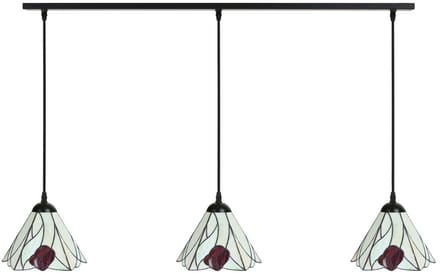 3 x Tiffany Tulip lampen aan plafondbalk - Art Deco Trade