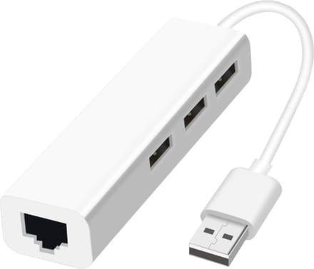 WiseGoods Ethernet Splitter met 3 Poort USB HUB - RJ45 LAN Adapter - Netwerkkaart - USB 2.0 naar Ethernet