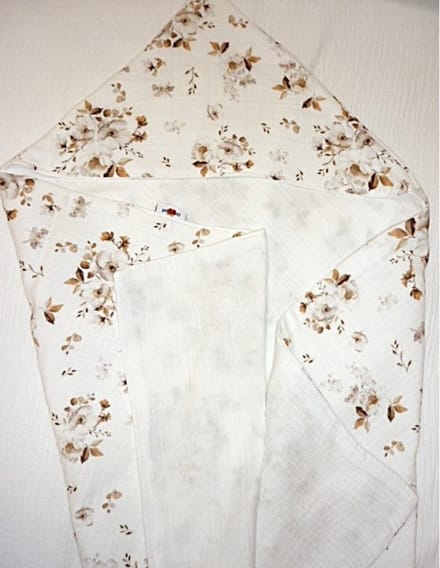 Oogappel Baby Badcape Jasmijn Hydrofiel Badcape Baby 75x75 cm Kraam Cadeau-Offwhite