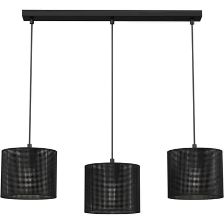 Luminex Hanglamp Jovin, zwart, 75 cm, 3-lamps, lineair