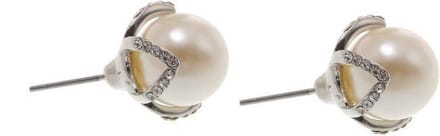Behave - Oorsteker met Parel en Blad Design - 1,4 cm
