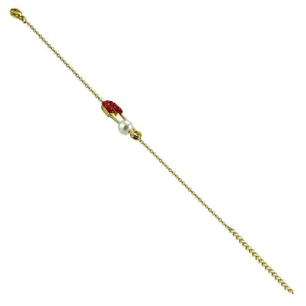 Montebello Armband Aili Red - 316L Staal - Parel - 17+3cm