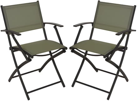 Redcliffs Klapstoel - 2x - groen - opklapbaar - 46 x 52 x 85 cm - staal/polyester - campingstoel/tuinstoel